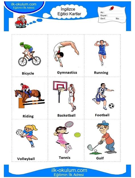 Spor kelimeleri ingilizce